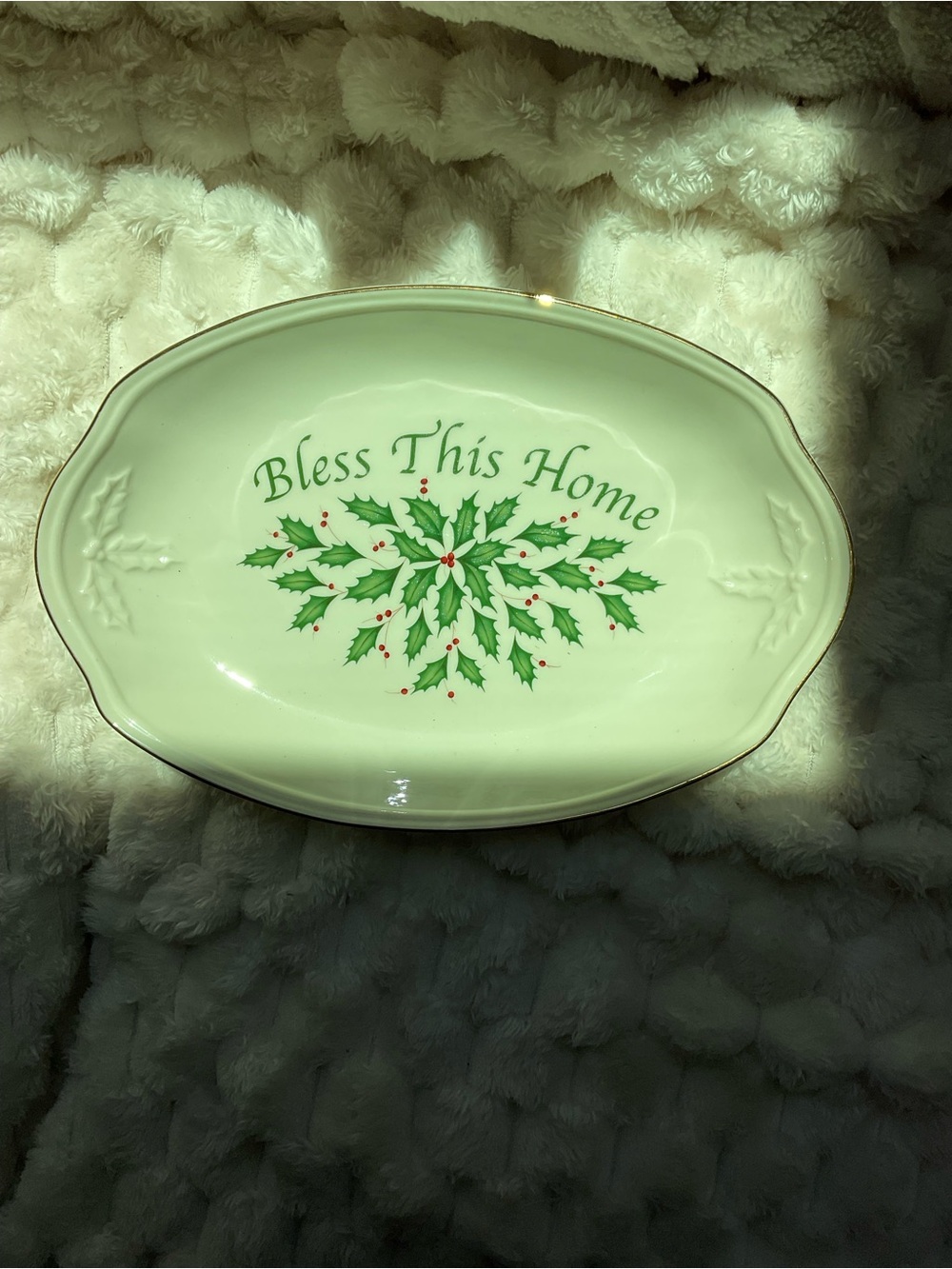 NWT Lenox Cream Oval Serving Platter with Gold Trim - Picture 2 of 6